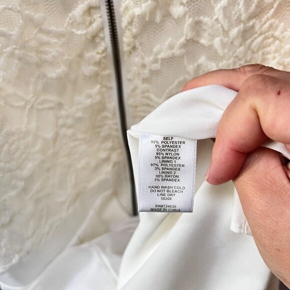 Sunday In Brooklyn Anthropologie‎ Ivory Faux Wrap Sleeveless Dress Size Medium - Picture 3 of 7